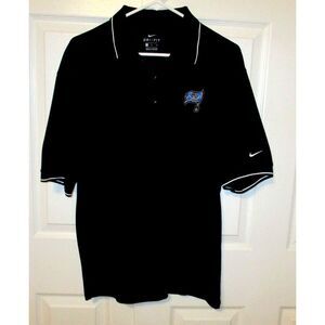 Nike Dri Fit Black Polo Pirate Logo Golf‎ Shirt Men's size Medium